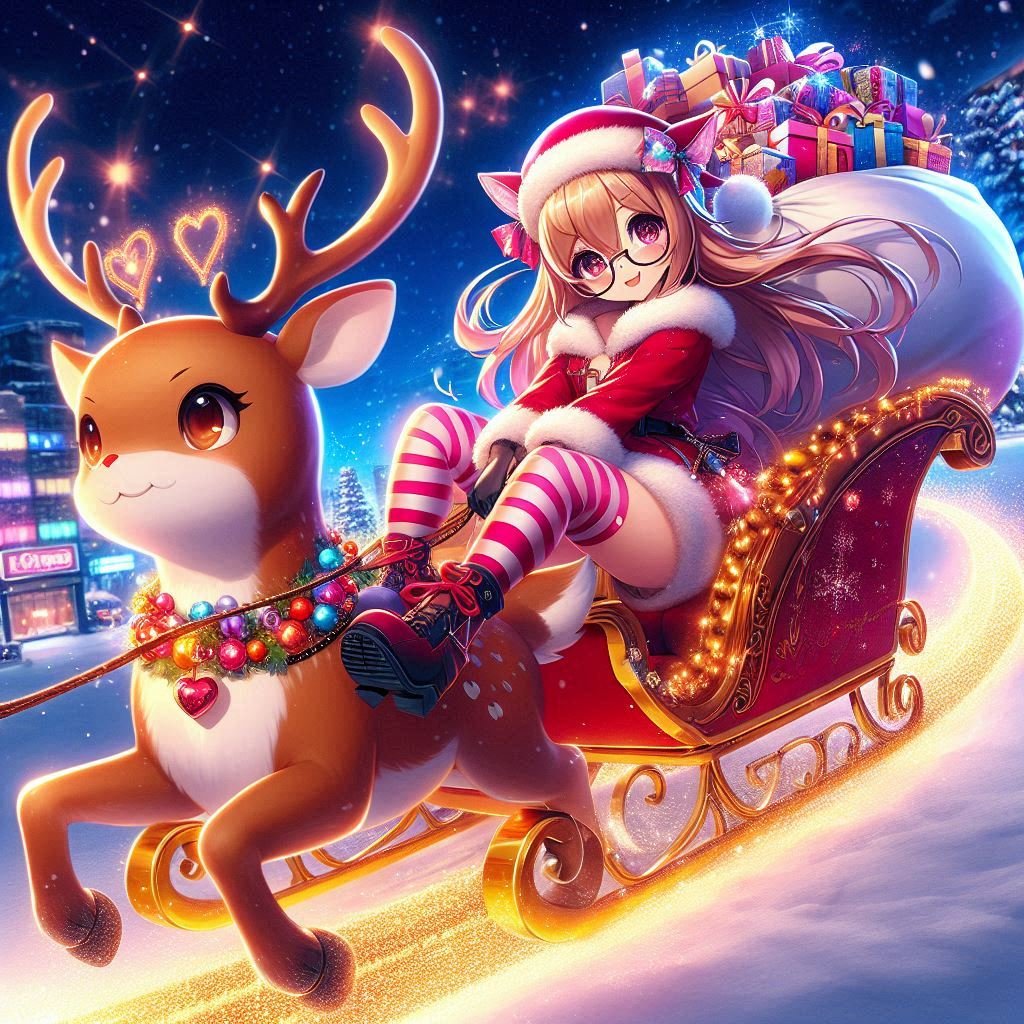 🎅猫耳眼鏡ミニスカサンタがやってくる(*´ω｀*)