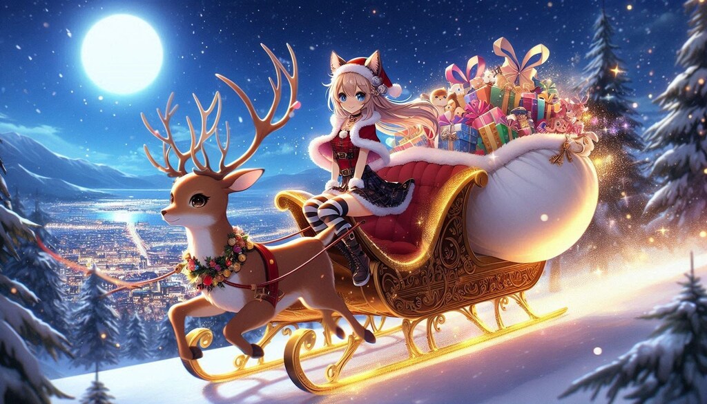 🎅猫耳眼鏡ミニスカサンタがやってくる(*´ω｀*)