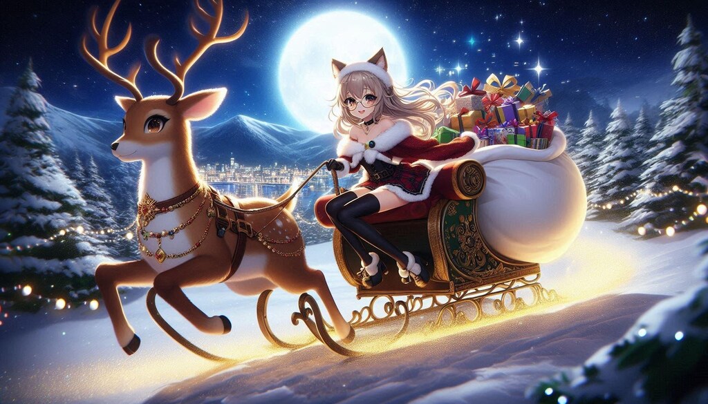 🎅猫耳眼鏡ミニスカサンタがやってくる(*´ω｀*)