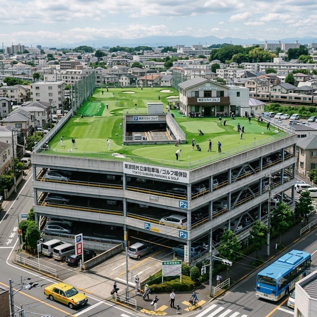 ゴルフ式の立体駐車場