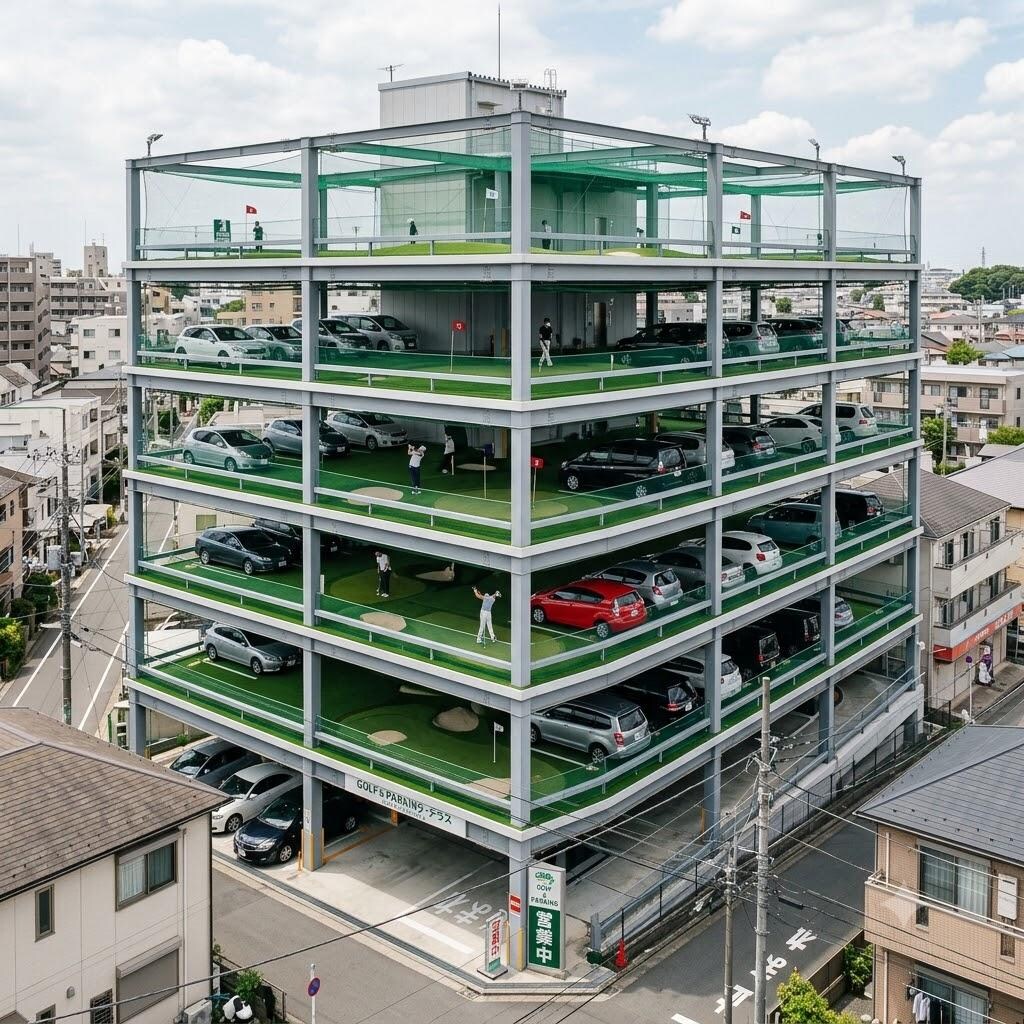 ゴルフ式の立体駐車場