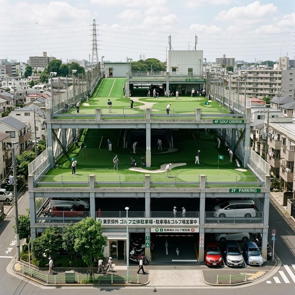 ゴルフ式の立体駐車場