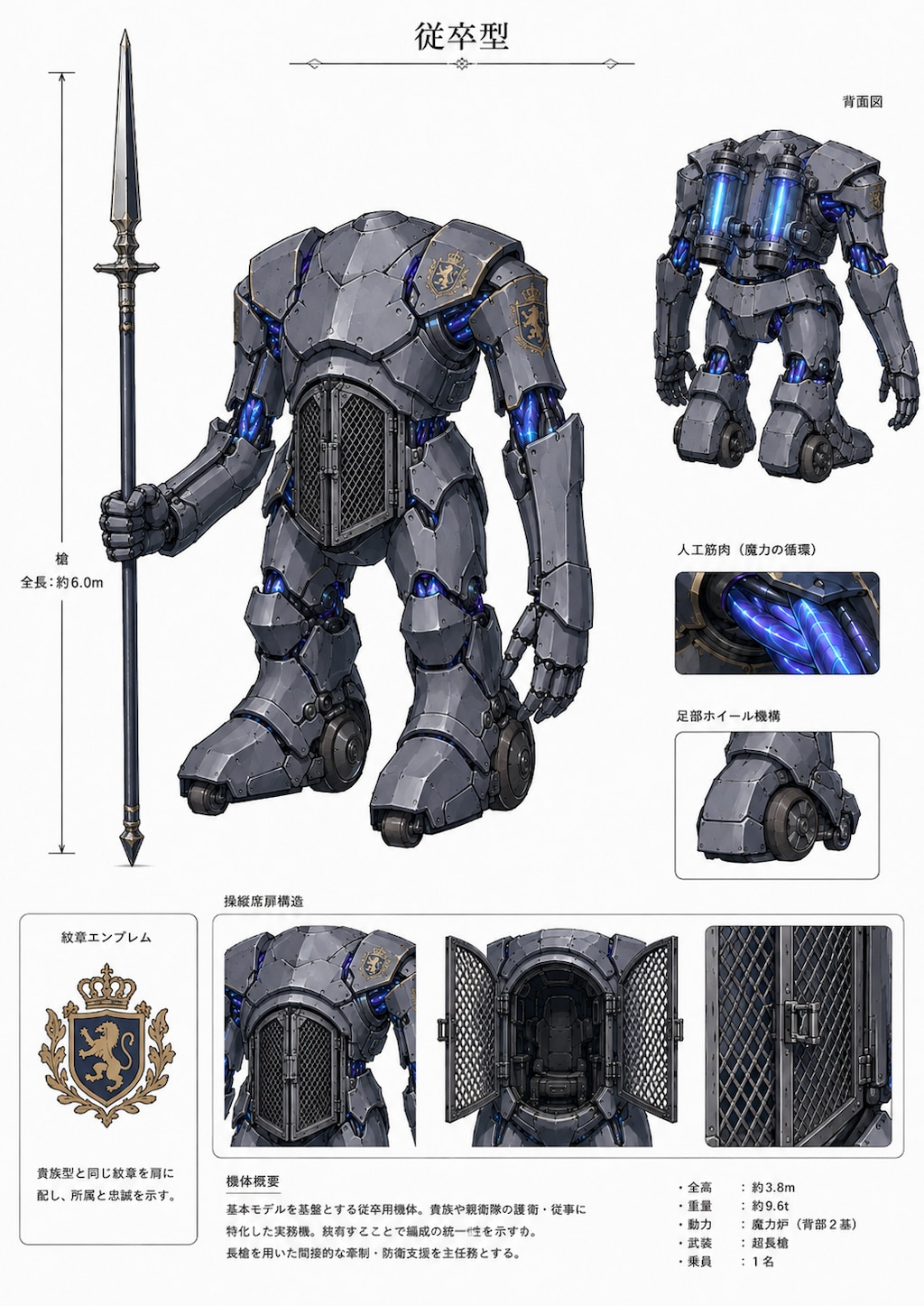 異世界転生ファンタジー用の魔法で動くロボット