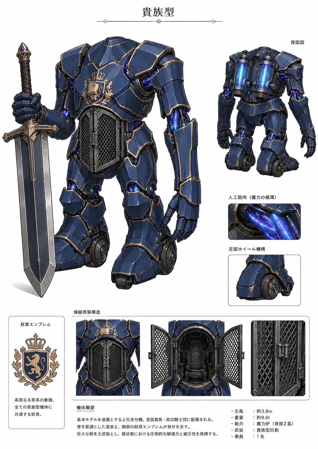 異世界転生ファンタジー用の魔法で動くロボット