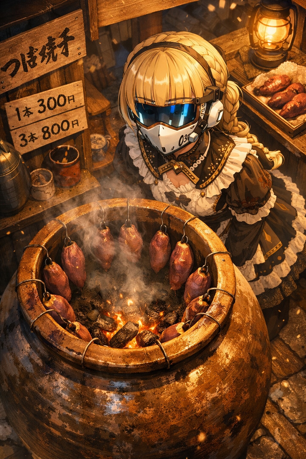 壺焼き芋専門マスクド店主様 | の人気AIイラスト・グラビア