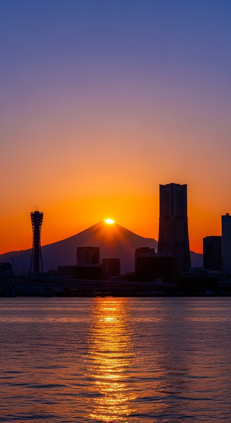 ダイヤモンド富士（みなみみらい） | の人気AIイラスト・グラビア