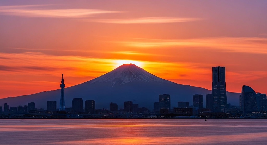 ダイヤモンド富士（みなみみらい）