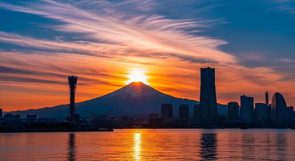 ダイヤモンド富士（みなみみらい）