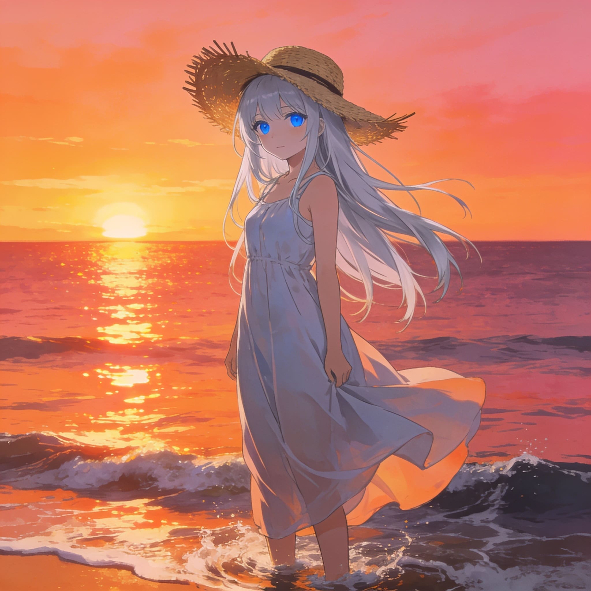 夕暮れとワンピース