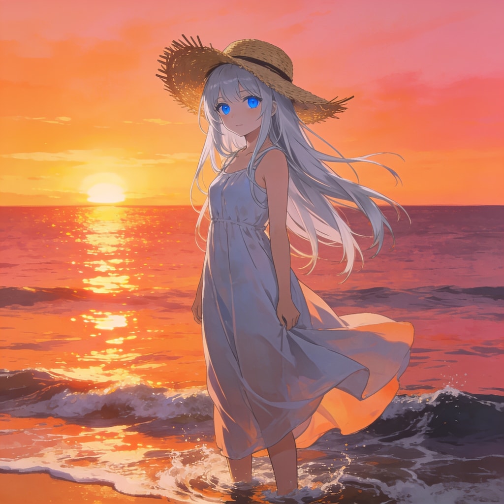 夕暮れとワンピース