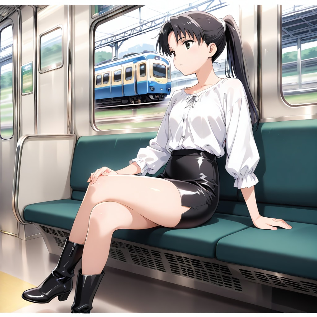 レザーのタイトスカート