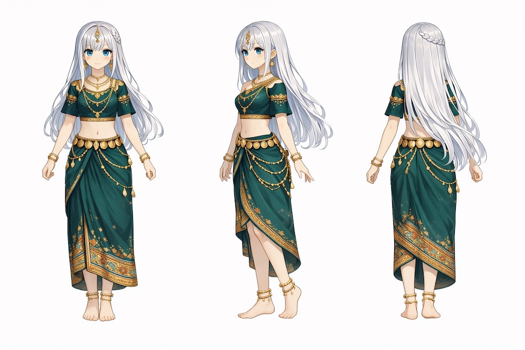 砂漠王都の夜祭 ― 月下に舞う翠の舞姫