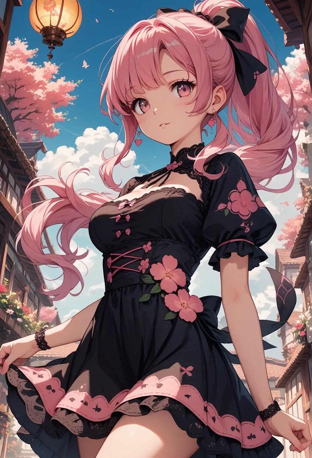 可愛い♡ピンクポニテちゃん