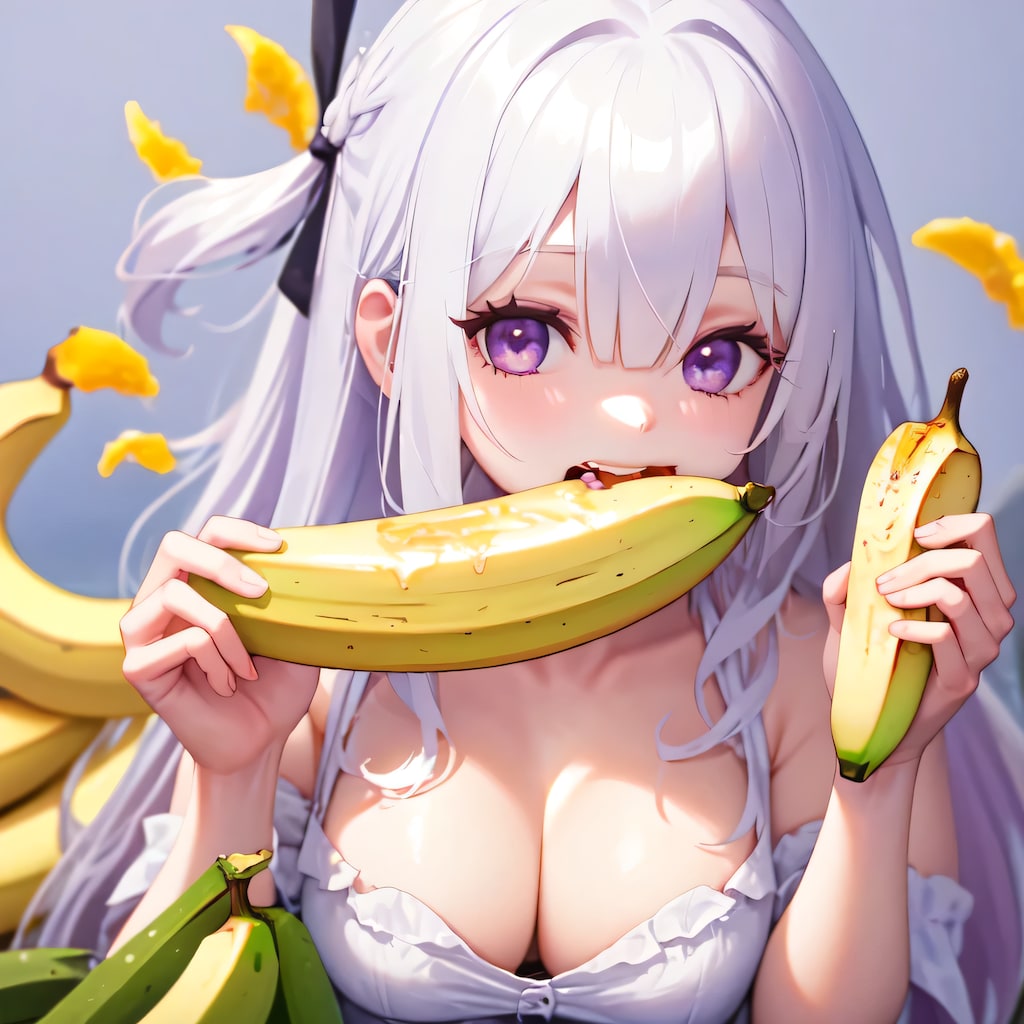 白髪ロングでバナナの少女６
