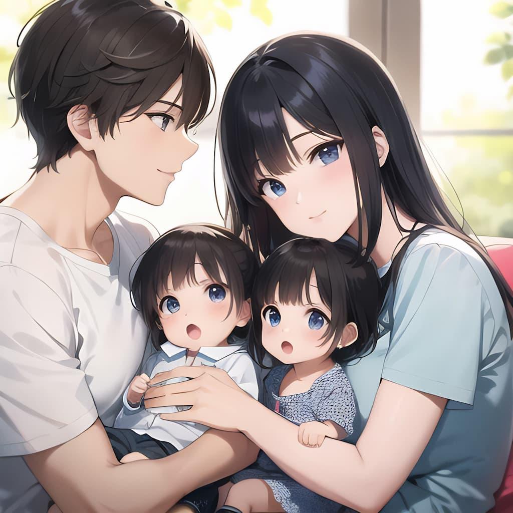親子４人