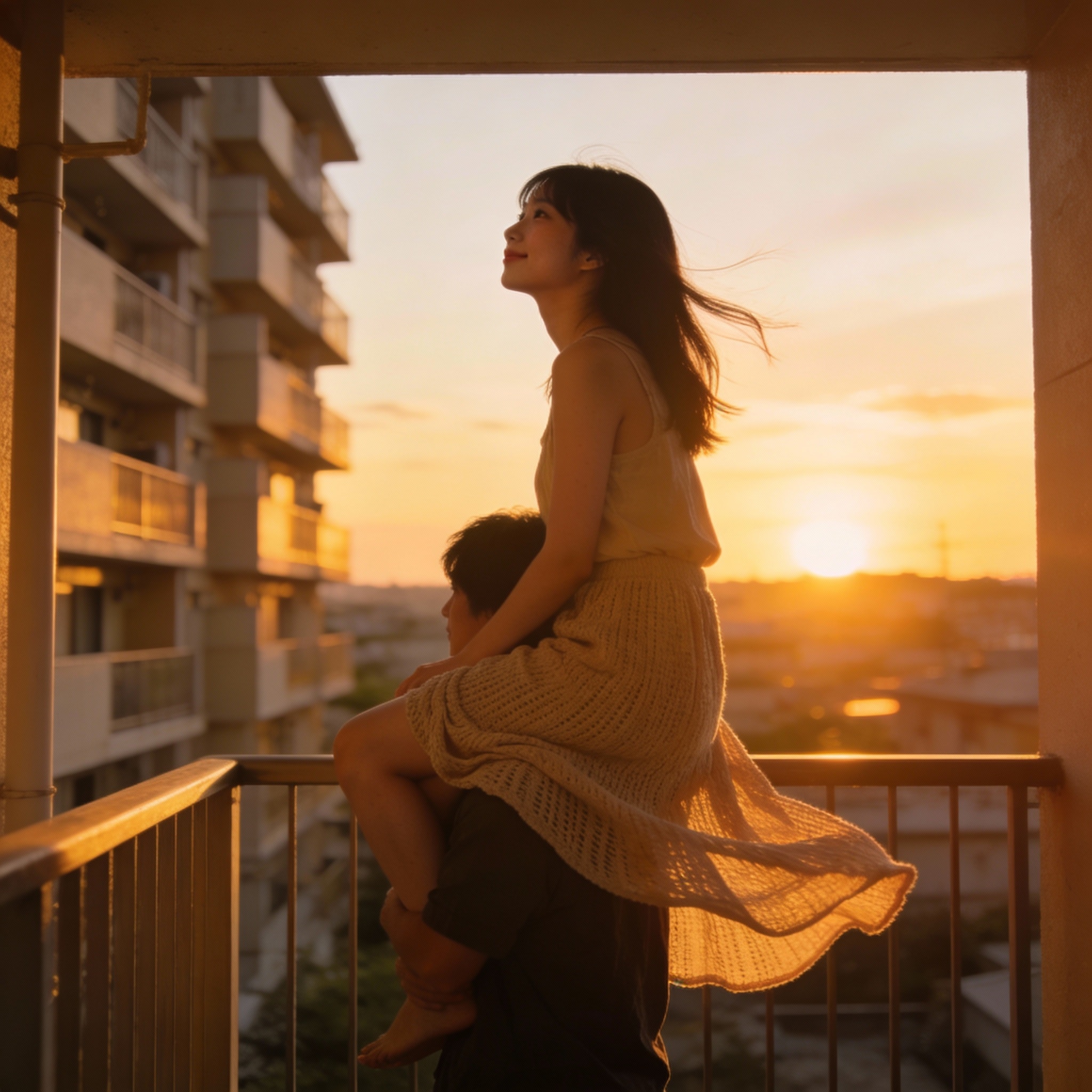 Sunset Serenity on the Balcony | の人気AIイラスト・グラビア