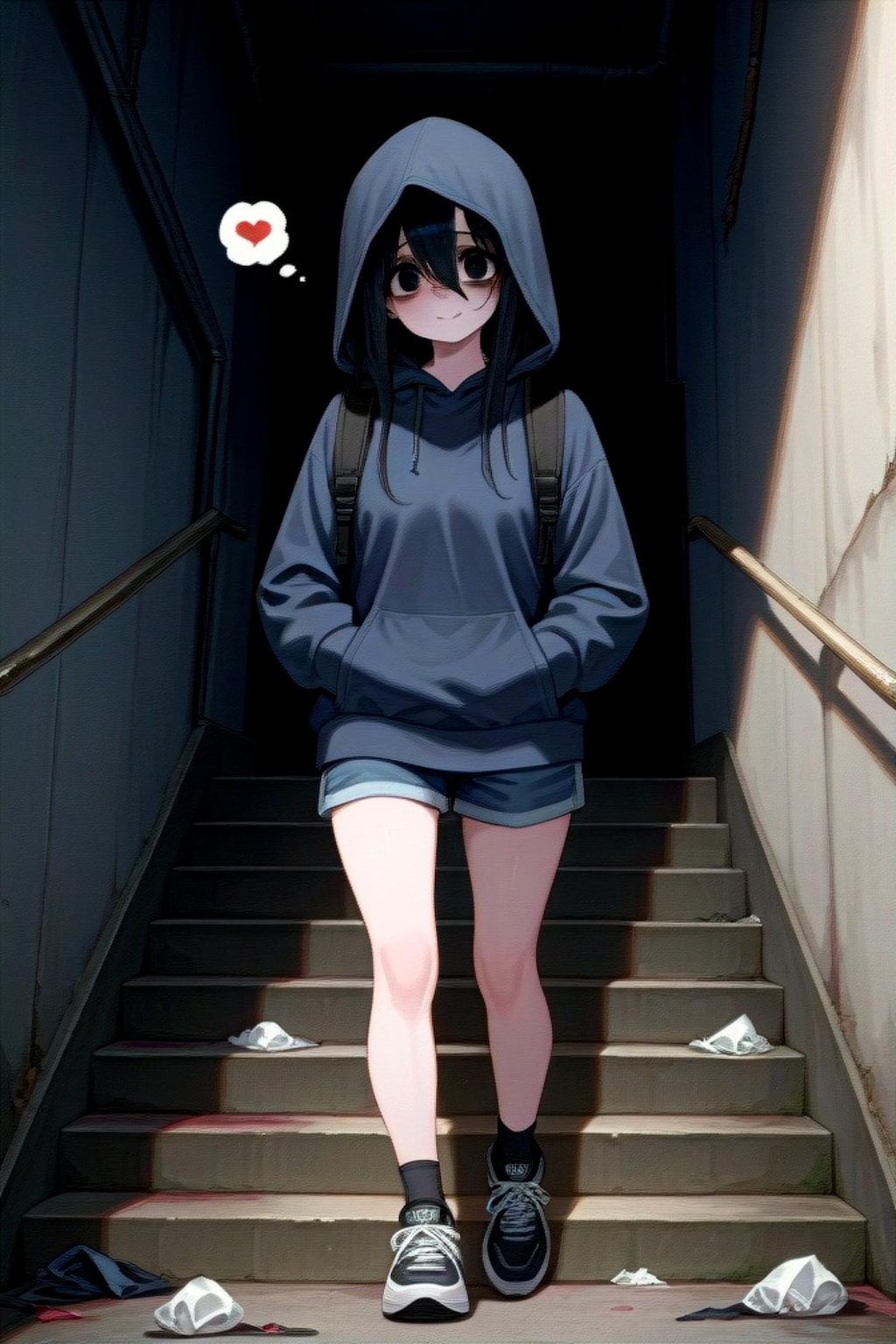 パーカーの黒髪ちゃん