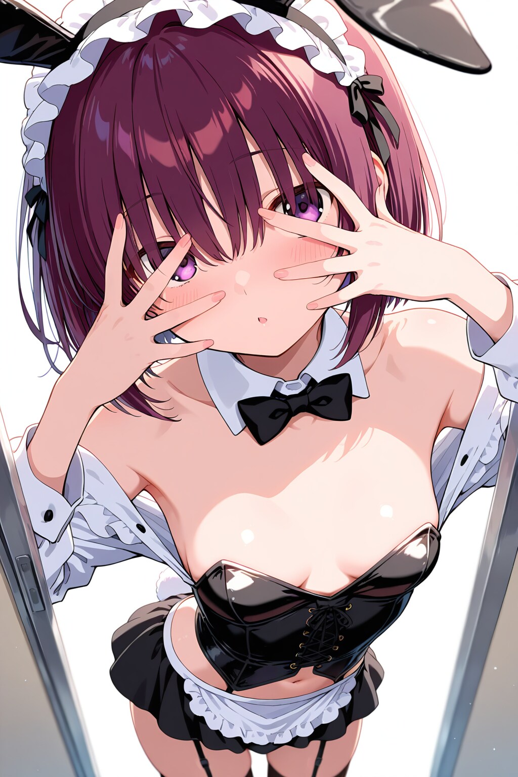不愛想後輩ちゃん36『指の間から覗き込み』