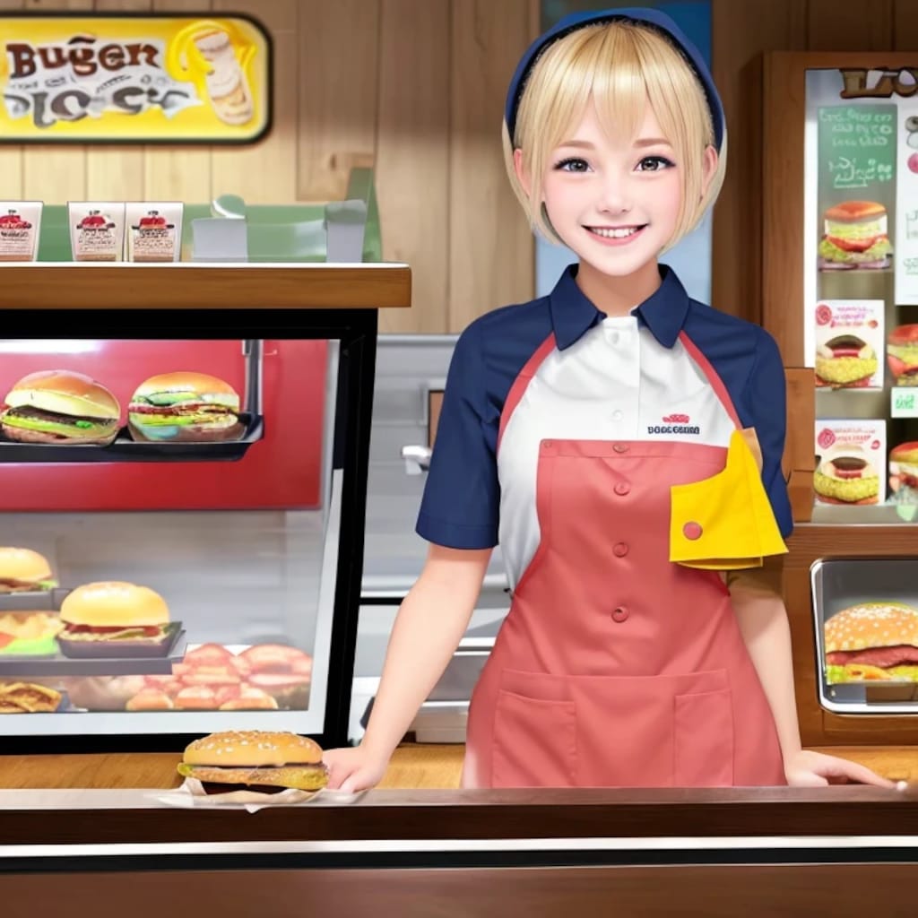 金髪ボブでクルーの美女