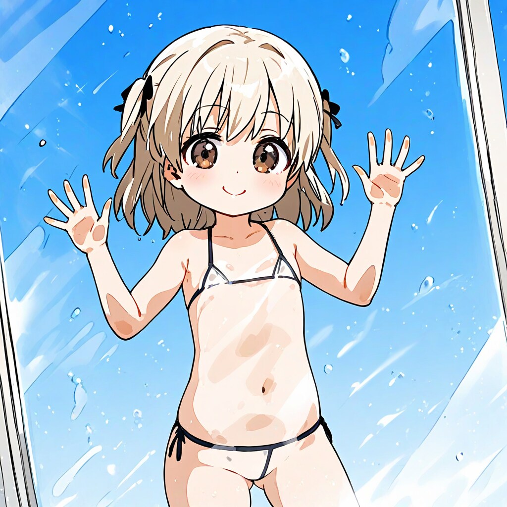 紐水着ガラスガール
