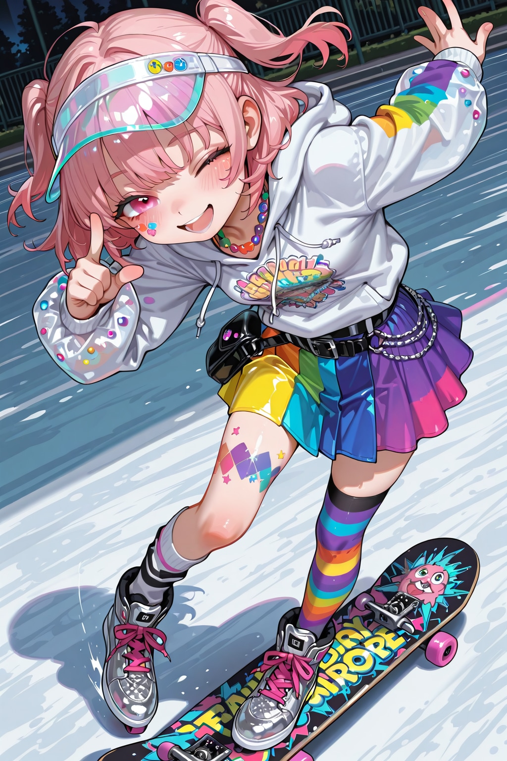 スケボーガール桃音ちゃん | の人気AIイラスト・グラビア