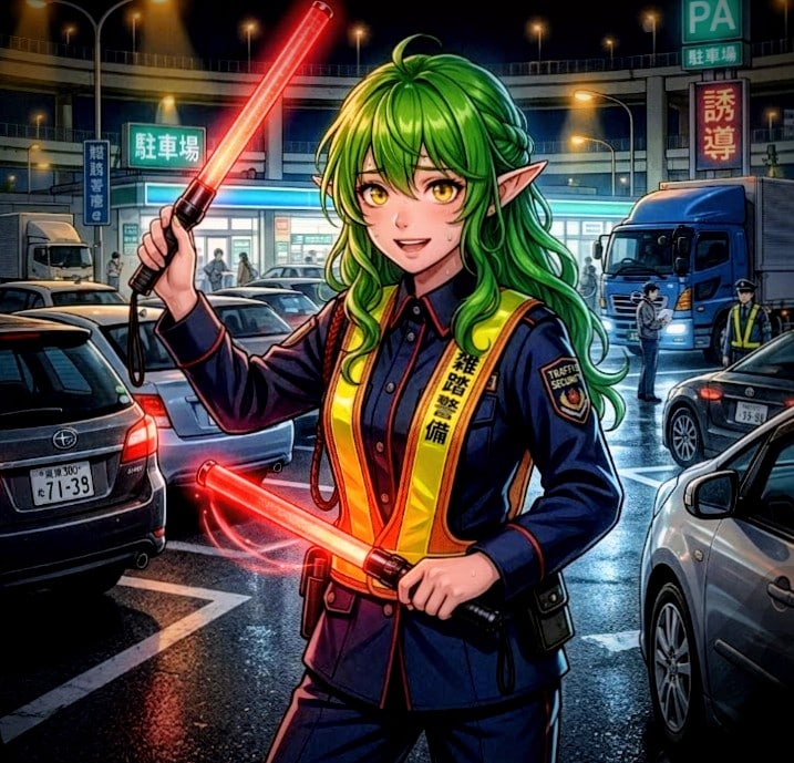 転生した緑エルフの雑踏警備員🚨