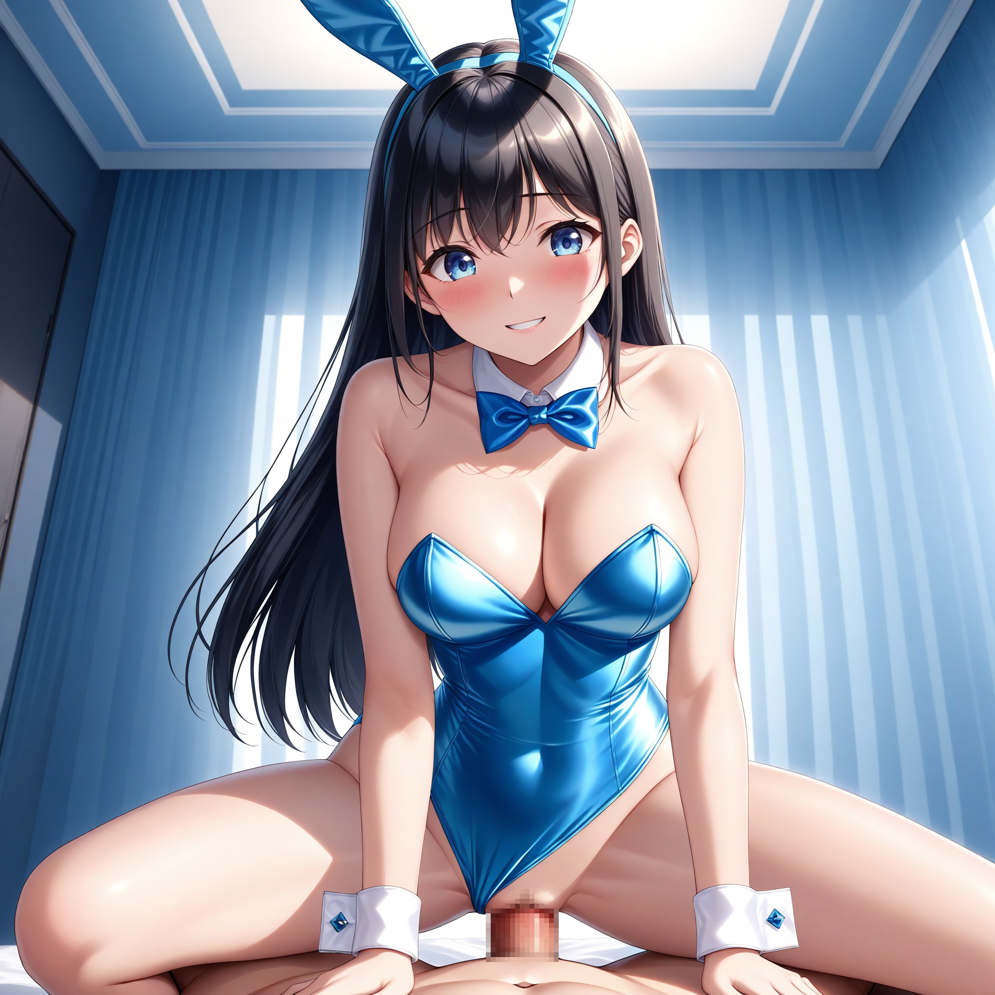 空色バニーガール騎乗位