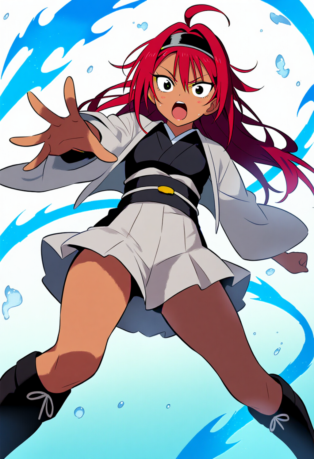 水系魔法で攻撃するうちの子