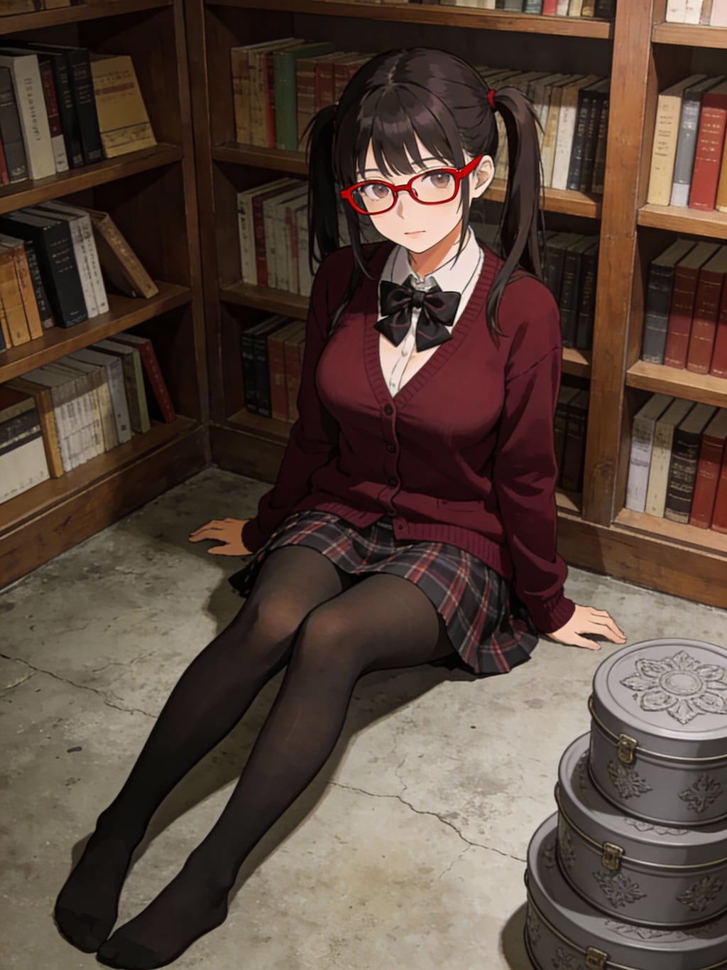 図書室の女子高生