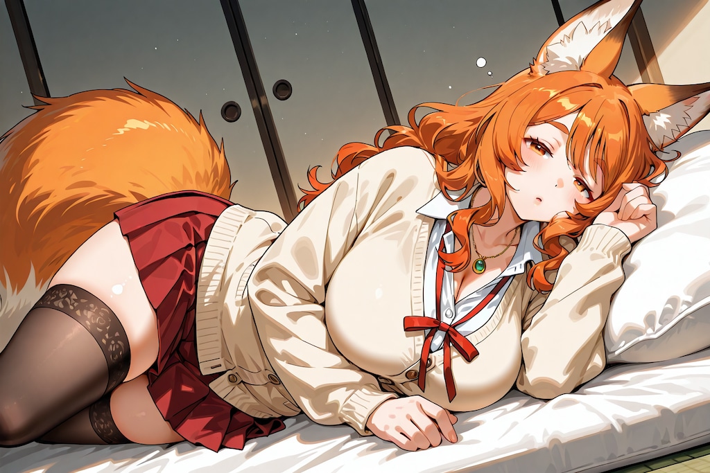 ムチ寝ているギツネ