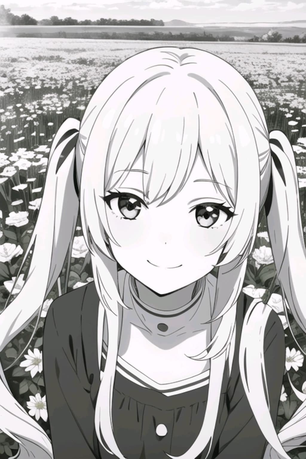 モノクロ花畑