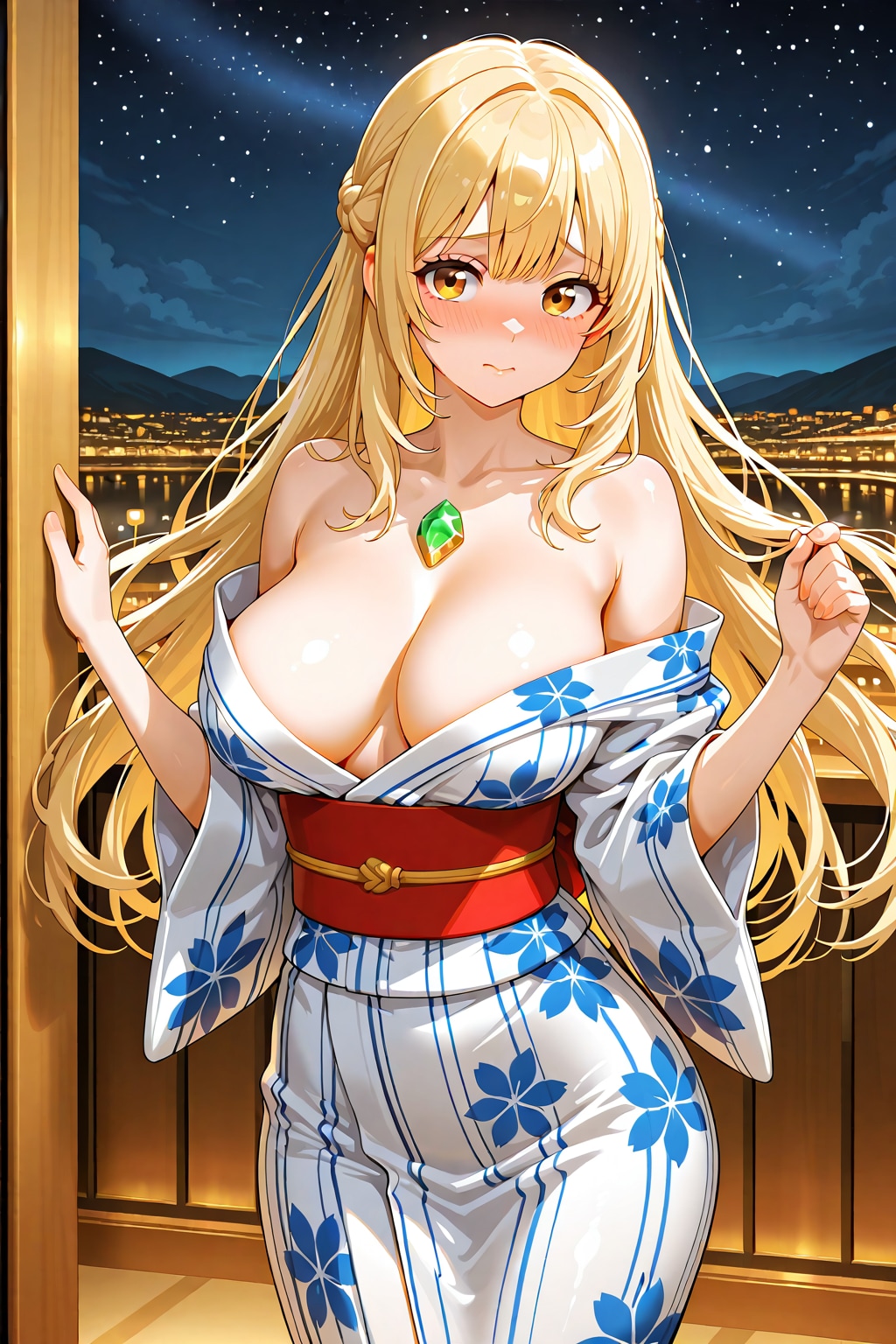 浴衣姿の弓倉万里奈さん(ちちぷい版)