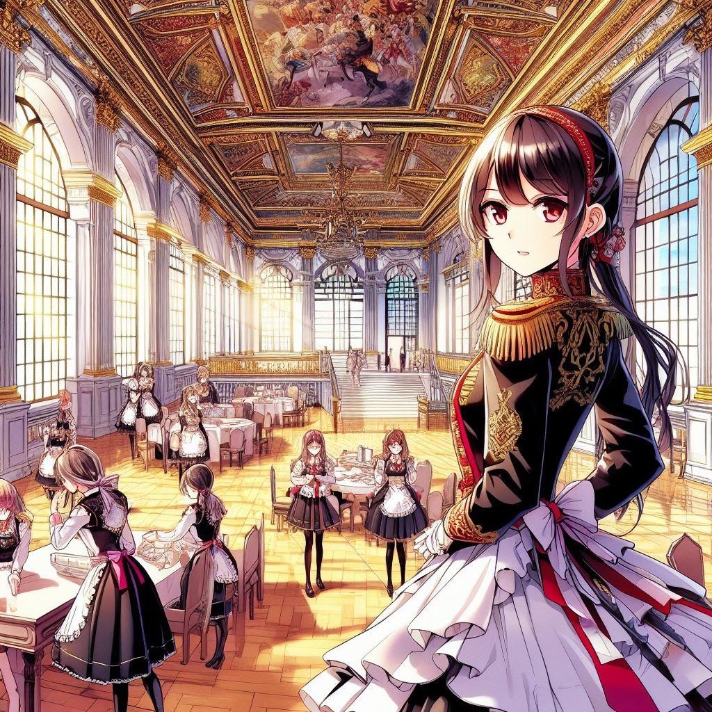 ミリタリー風衣装のメイド