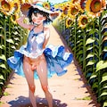 ひまわり畑で…… 4枚目