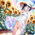ひまわり畑で…… 2枚目