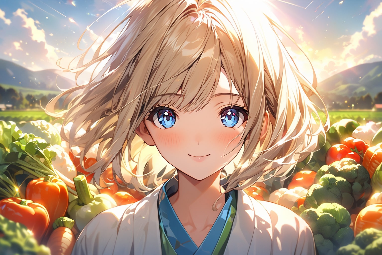 VEGA版 沢山の野菜に囲まれて | の人気AIイラスト・グラビア