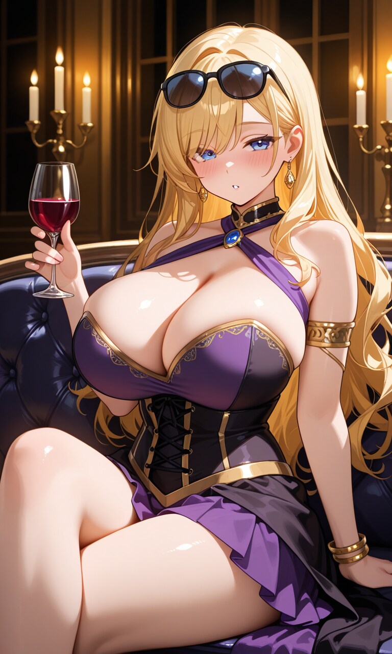 魔女コスでワインを飲む