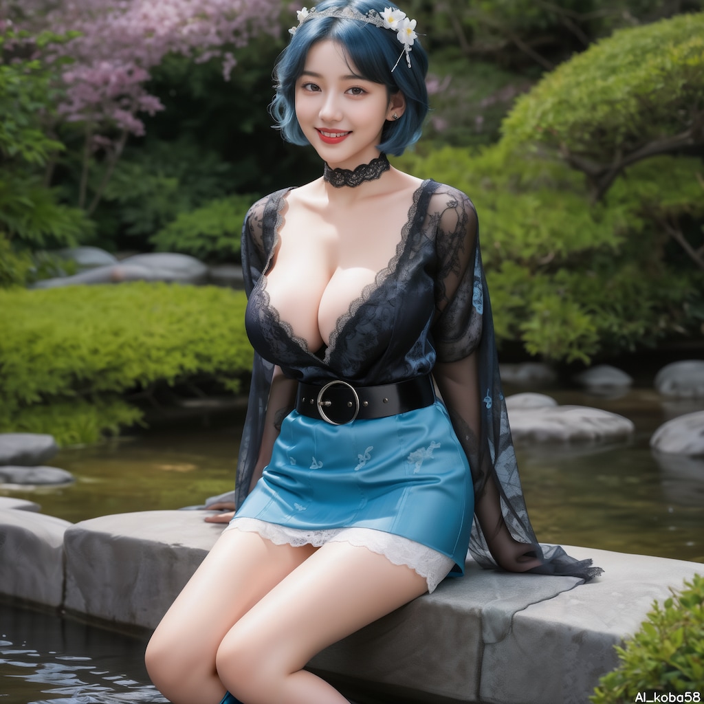 Vol175_Kimono-sleeved lace blouse