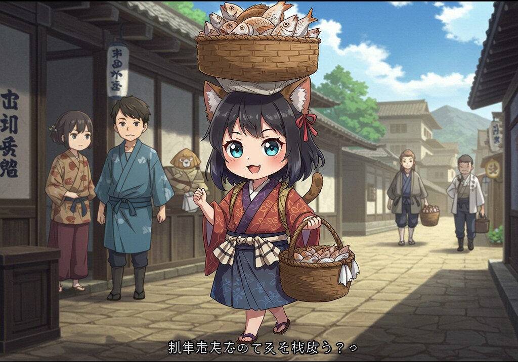 頭に載せて売り歩く