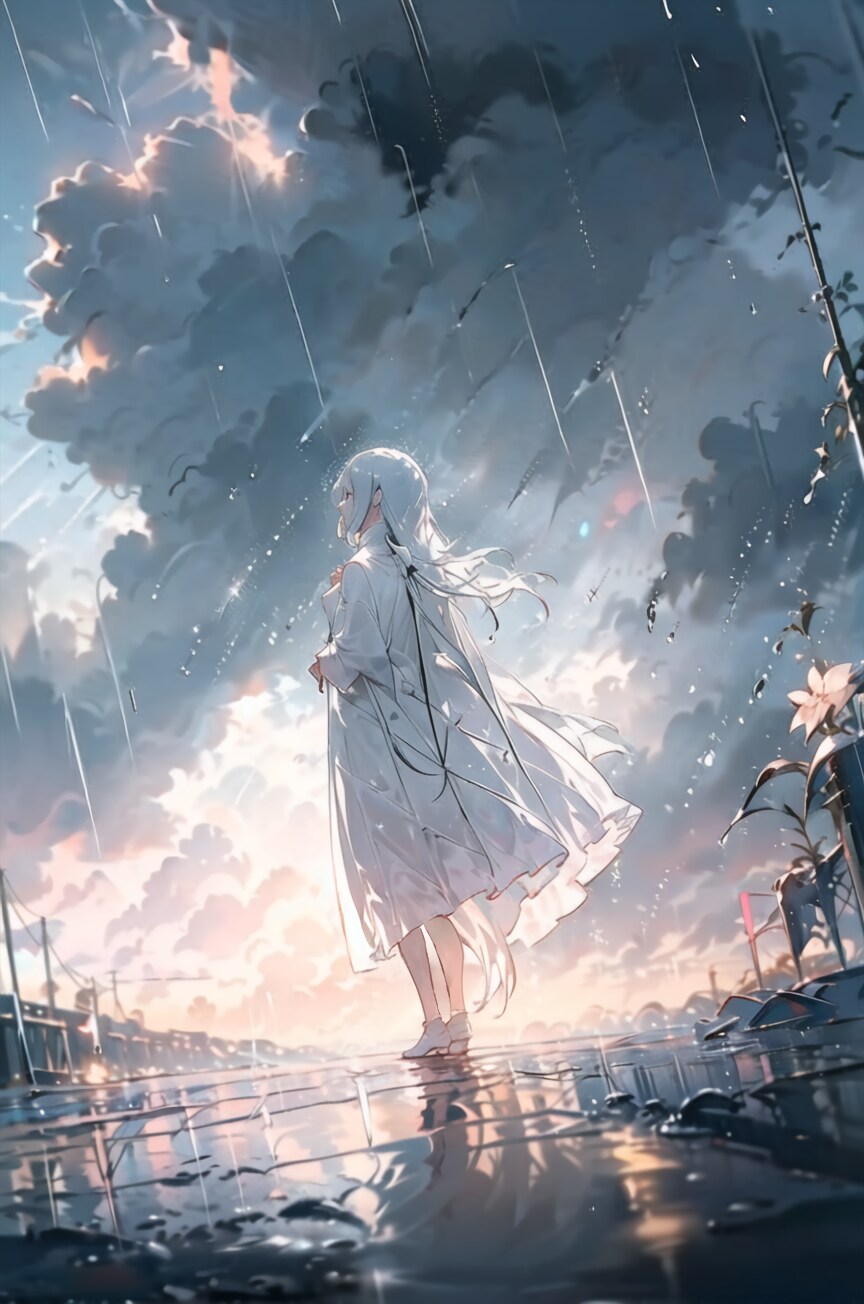 雨上がりの、光の中へ。