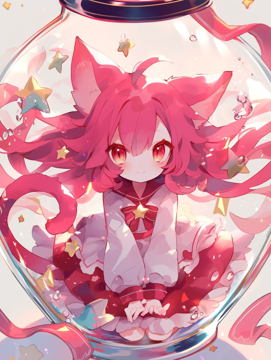 「瓶詰の少女」紅62 | の人気AIイラスト・グラビア