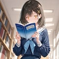 難しそうな本を読む女の子 2枚目