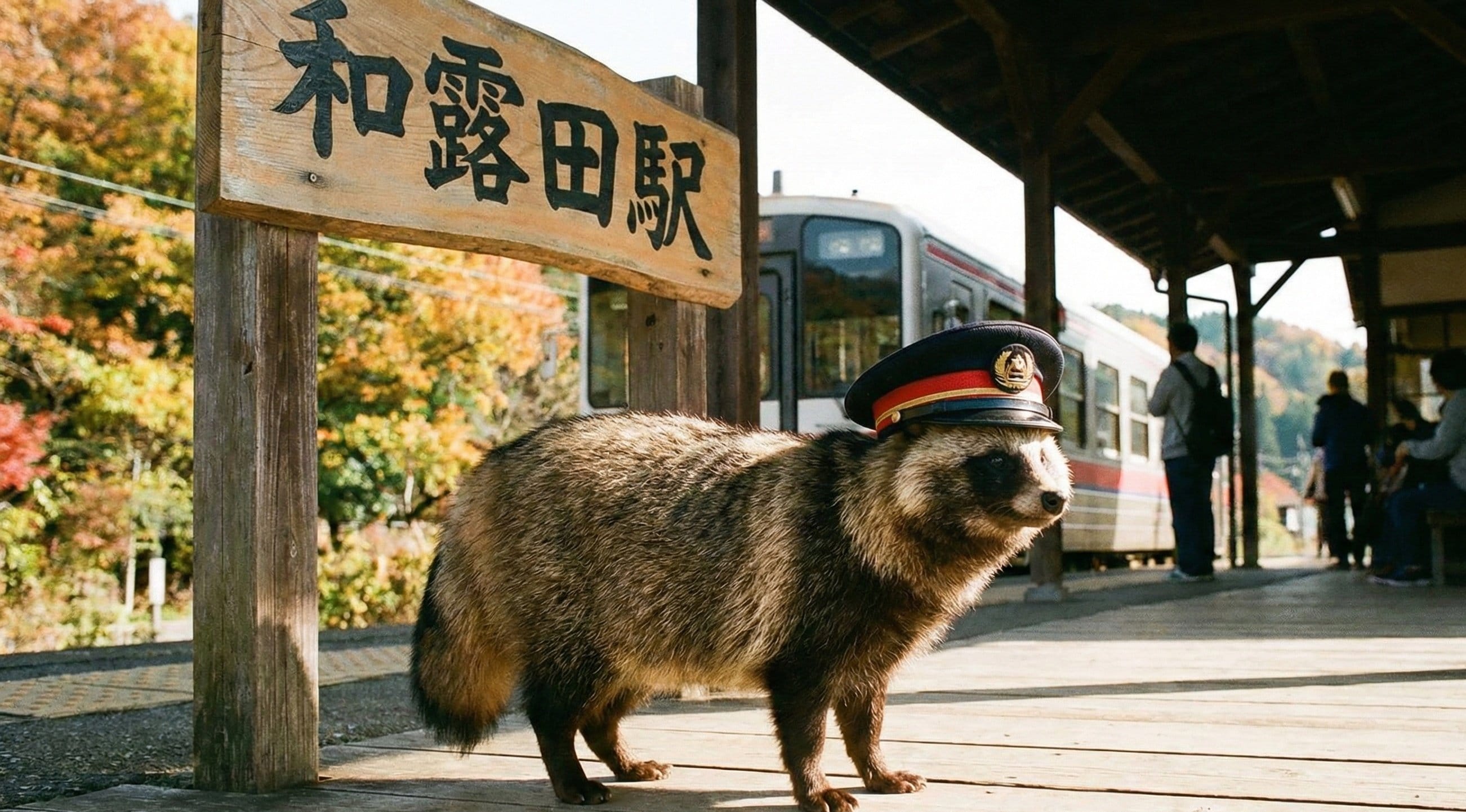 タヌキ駅長 | の人気AIイラスト・グラビア