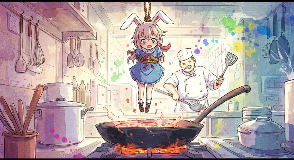 うさぎと唐揚げ