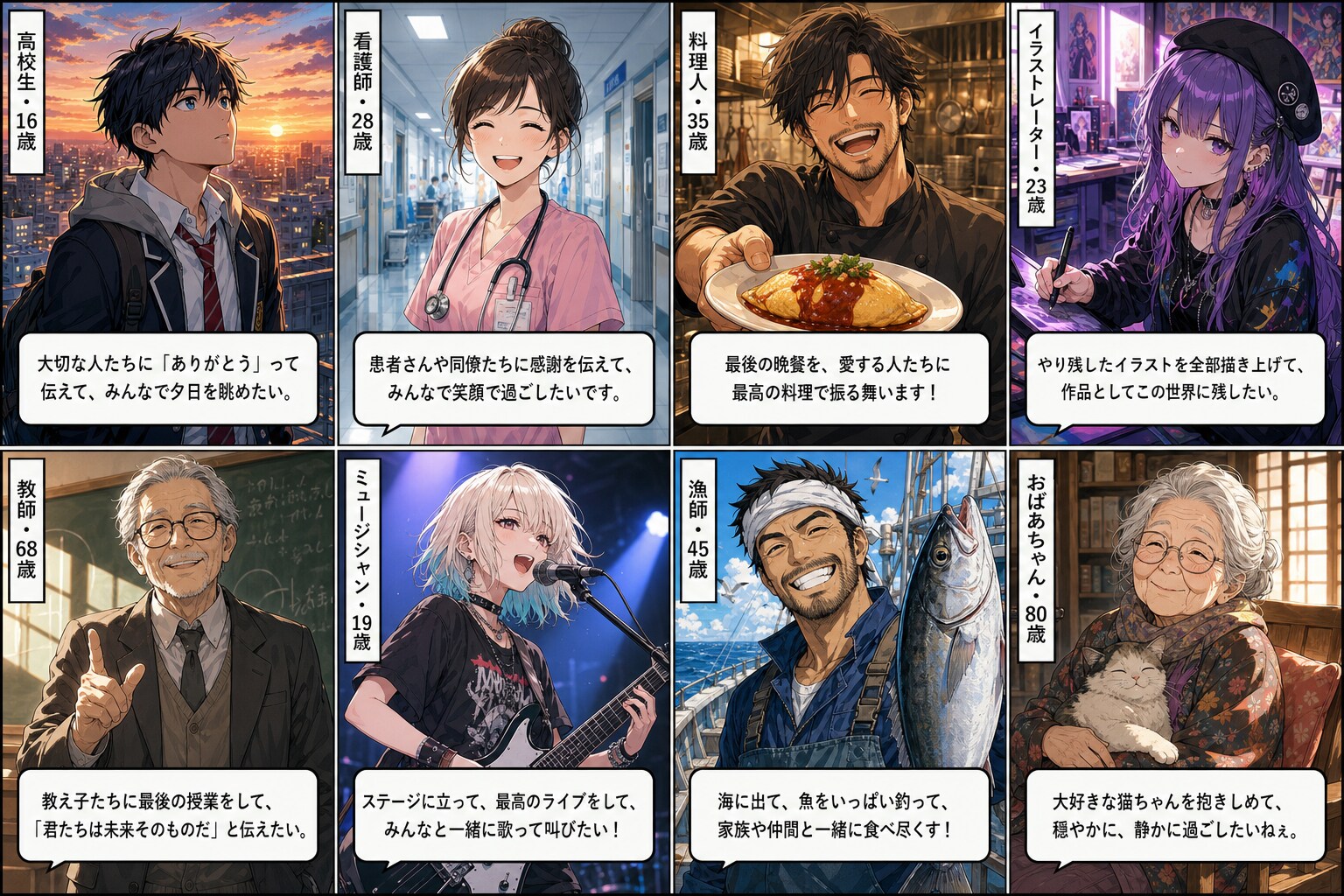 もし明日世界が滅ぶとしたら、貴方は最後の時間をどのように過ごしますか？