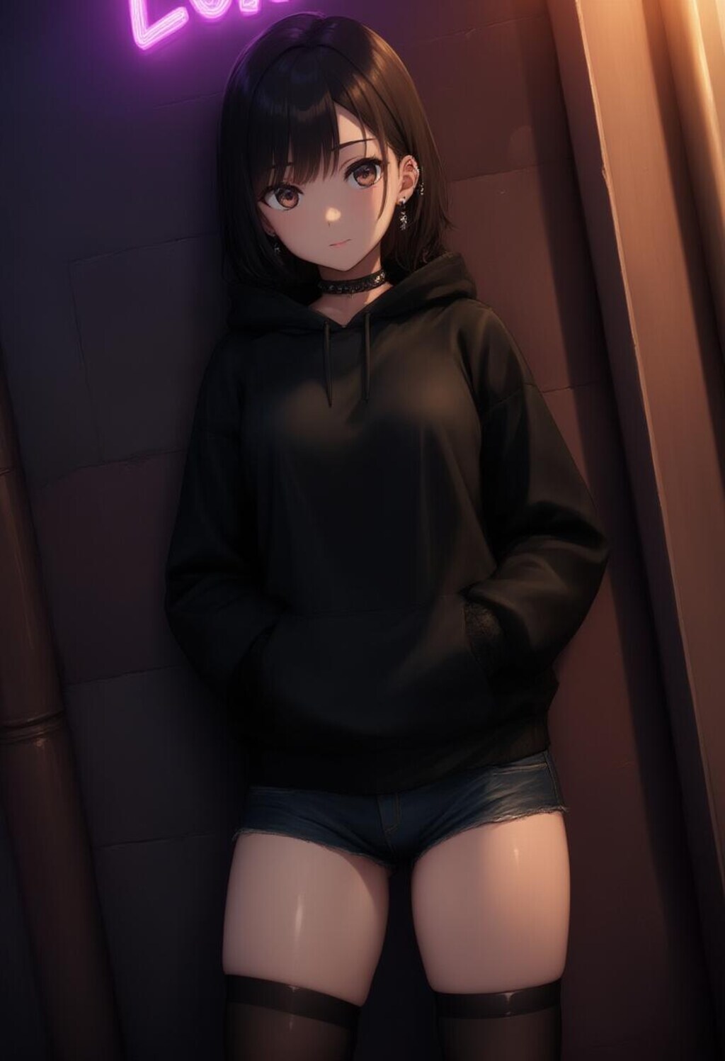 ホテル街で立ってる少女
