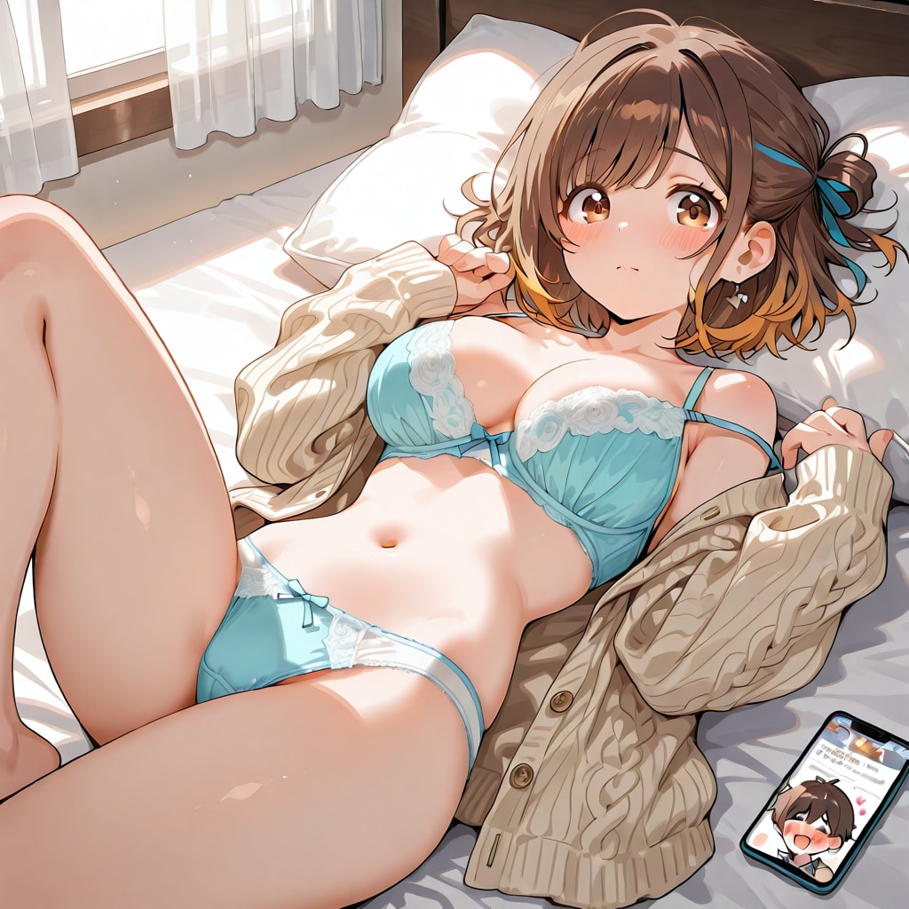 部屋で寛ぐ幼馴染