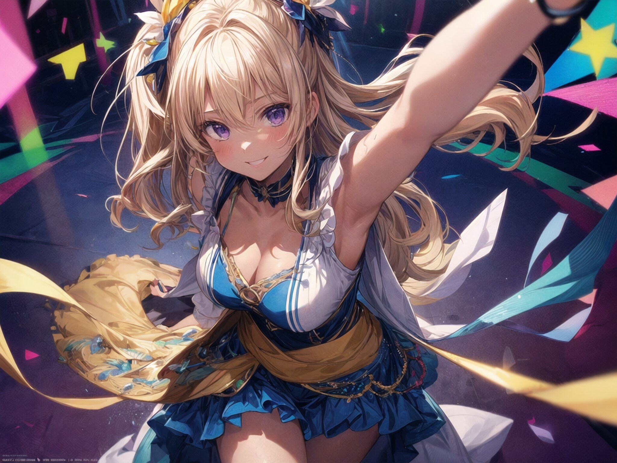 on stage