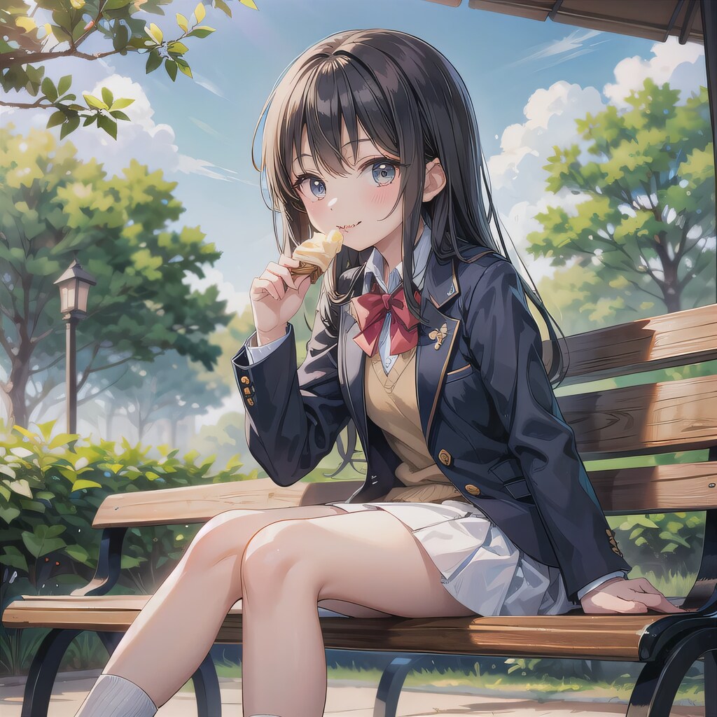 黒髪ロングでブレザーの少女２７