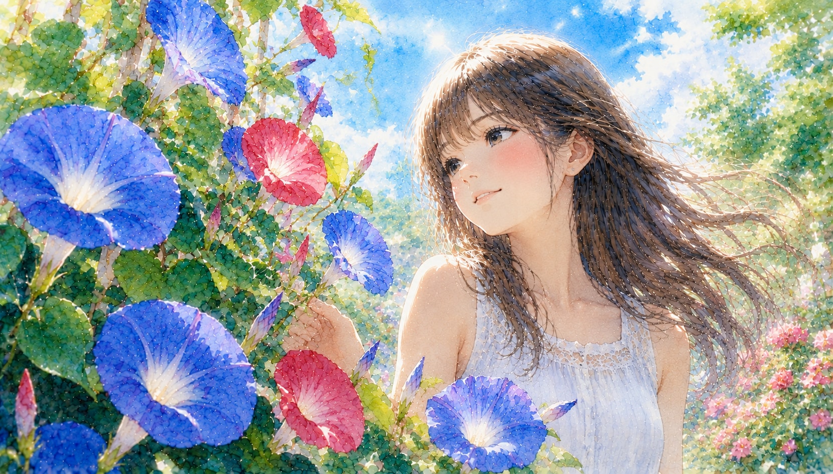誕生花　0801 アサガオ
